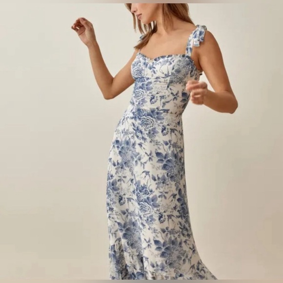 Reformation Nikita Midi Dress in Pompadour - Picture 6 of 8